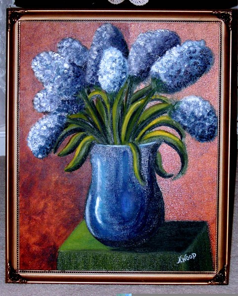 Flowers in Blue Vase