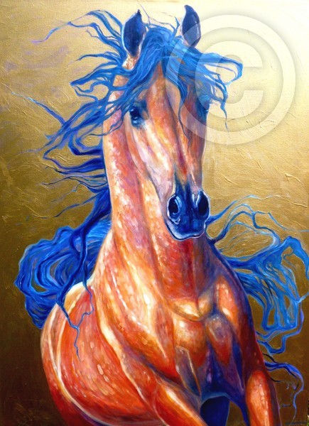 copper Arabian horse