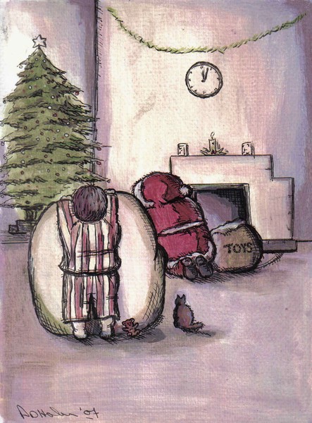 Peeking at Santa