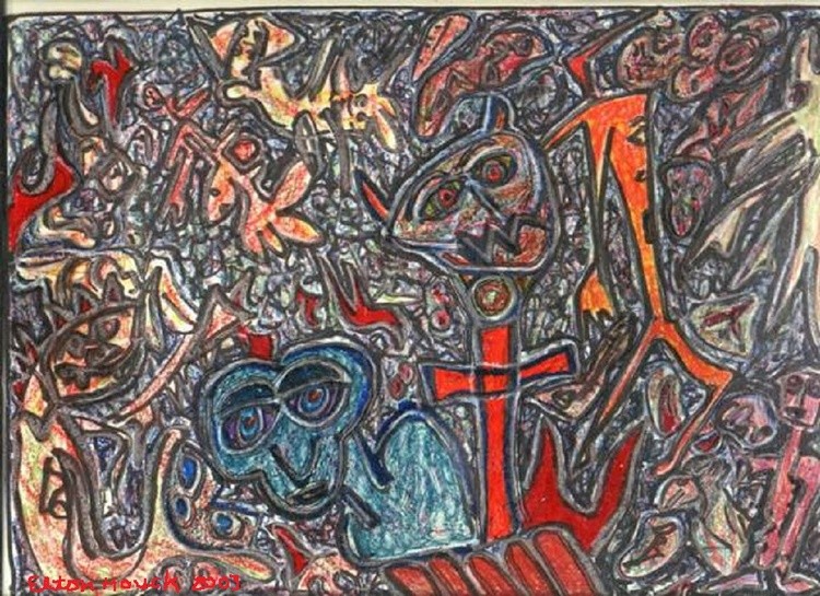 Gates of  HELL...(c)..2003, ..elton houck.mixed media 12