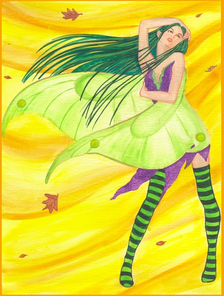 Moth Fairy Autumn Leaves