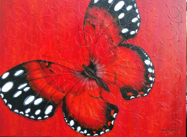 Red Ruby Upon Swirls