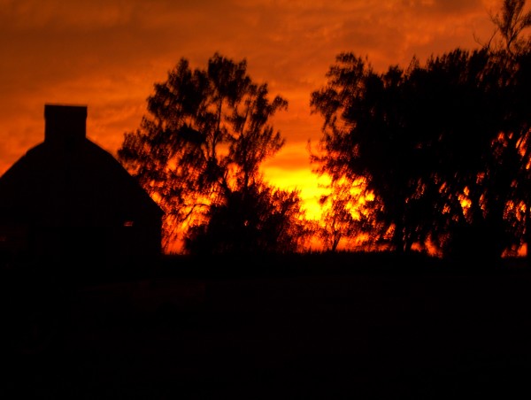 barnyard sunset