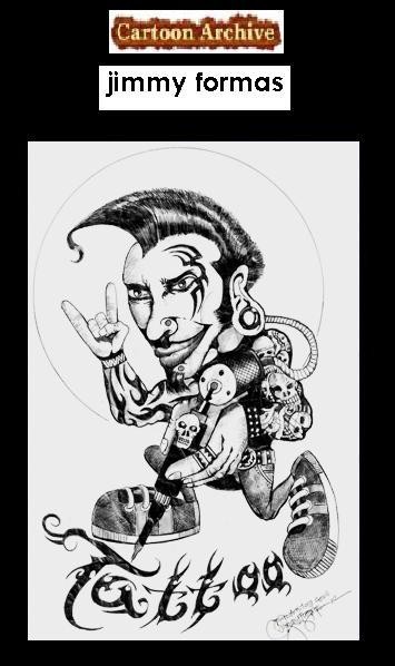 pen and ink on editorial cartooing on tattoo