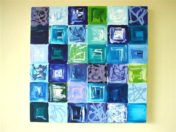 blue patchwork