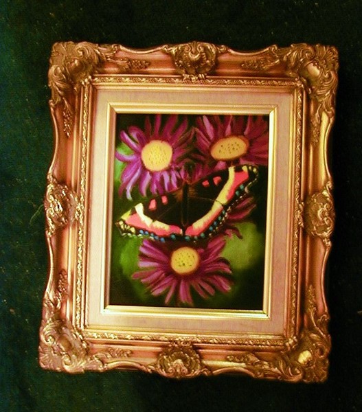PURPLE DAISY WITHBUTTERFLY