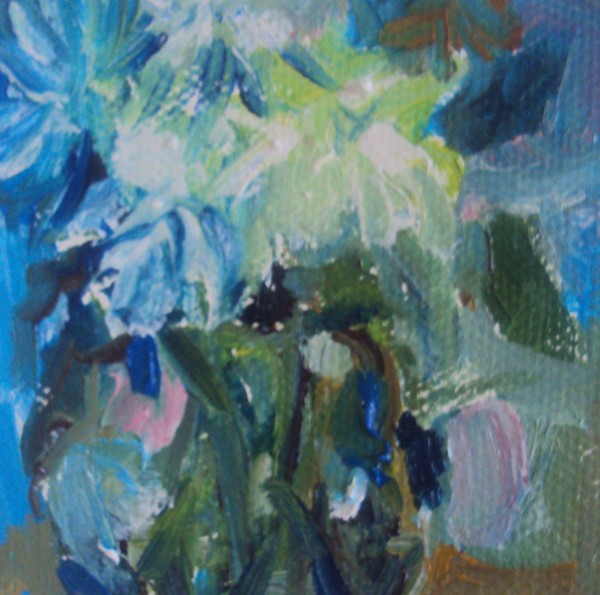 flowers bouquet, miniature painting, aceo