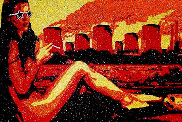 Lina en Pintura con cristales murano