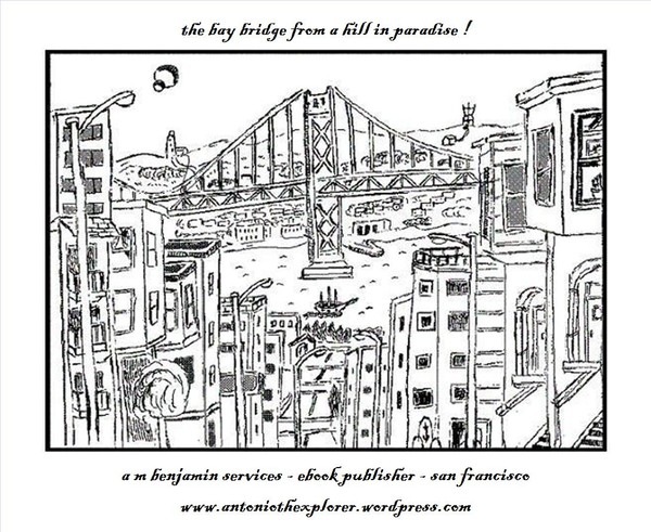 the bay bridge from a hill