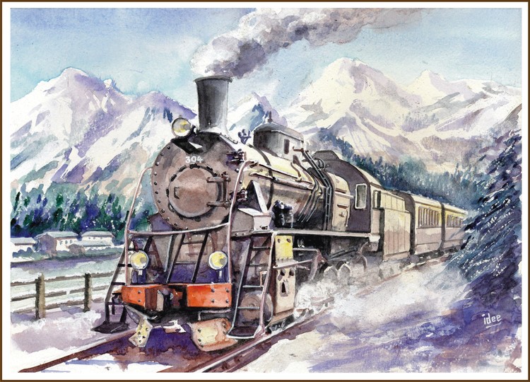 Steaming through the wintry valley