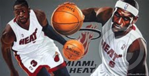 MIAMI HEAT 2013 JAMES & WADE by DON HALL