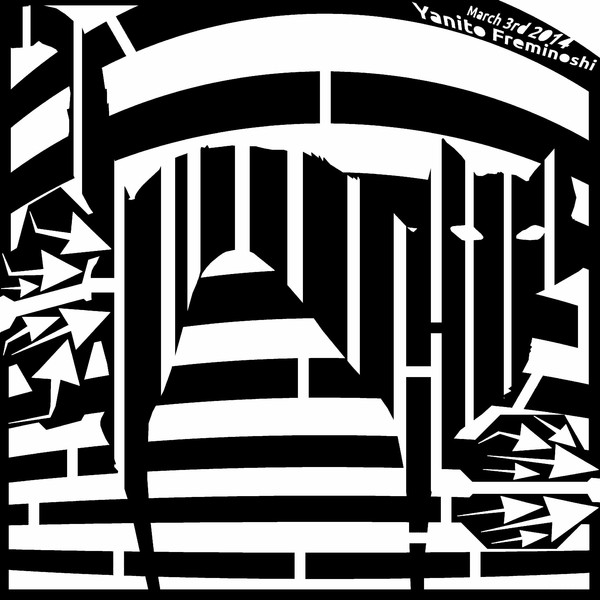 A cat is stretching in a maze