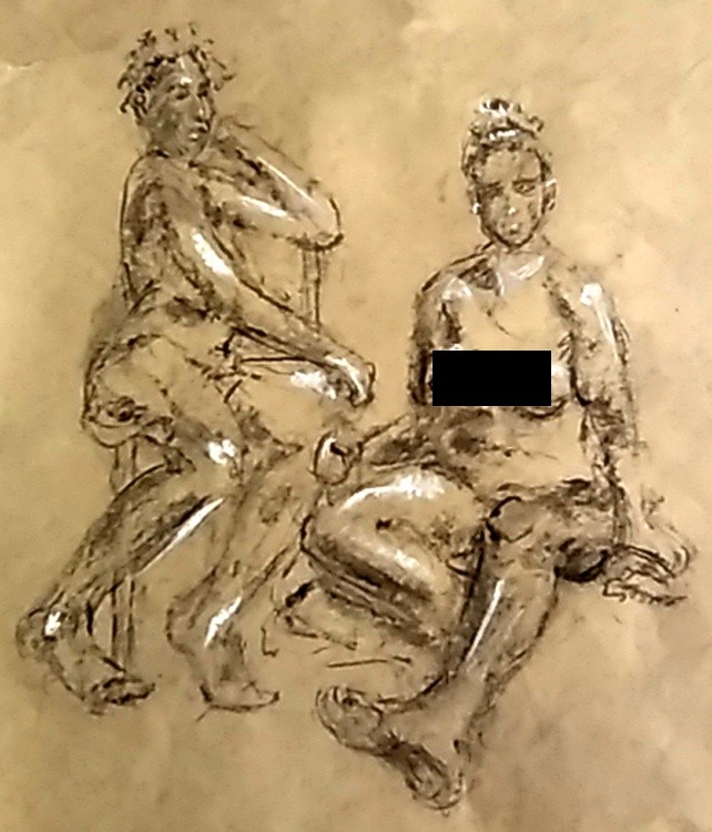 Karen and Ro Cropped Drawing