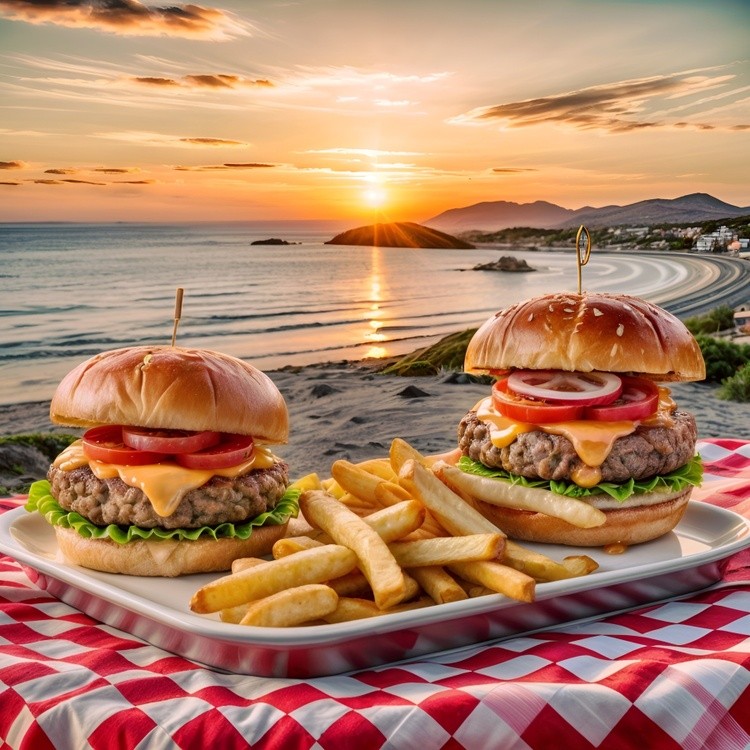 A delicious burger