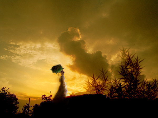 entering the light of sunset