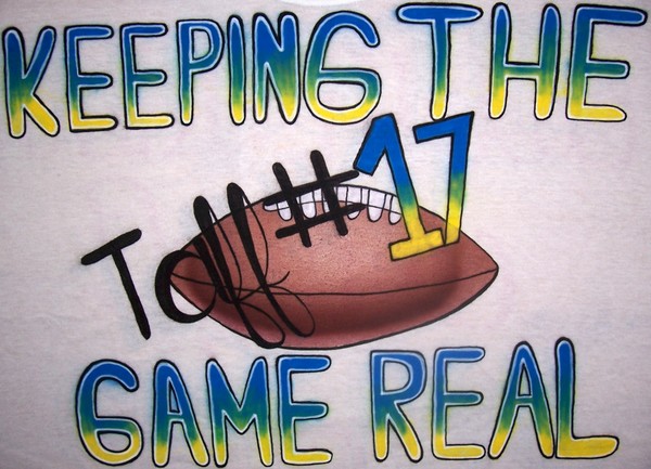 Airbrushed t-shirt football