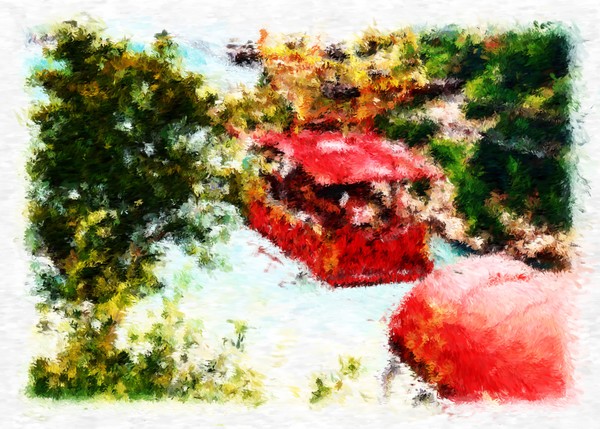 Aerial Ropeway Crossing Niagara Falls Impressionist Digital Painting