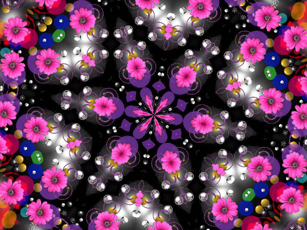 Flowers and buttons design
