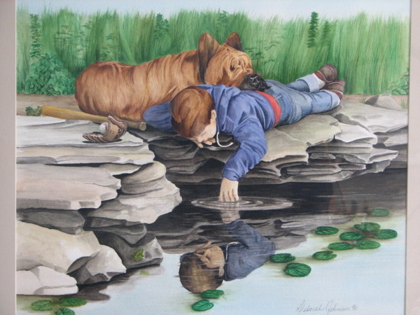 dog and boy