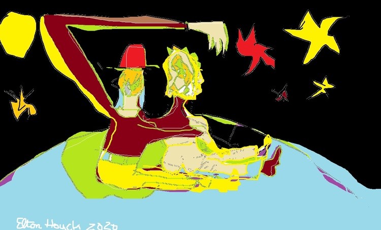 Freddy Kruger star gazing with his wife...(c) ..2020..Elton houck