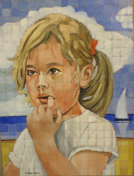 bimba con il dito in bocca