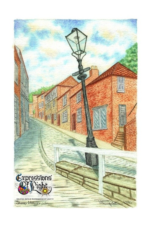 ExpoLight-Graphic-Arts-Lincoln-City-Steep-Hill-1990-0001 (Water Coloured-SP)