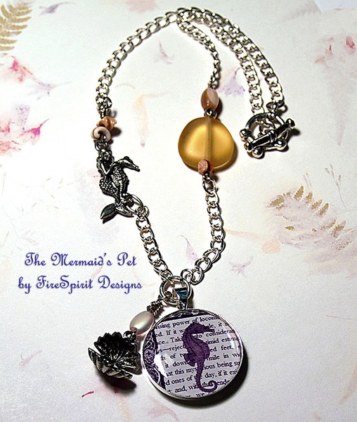 The Mermaid's Pet- handmade artisan necklace