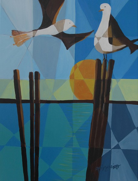 Paisage avec des Oiseaux