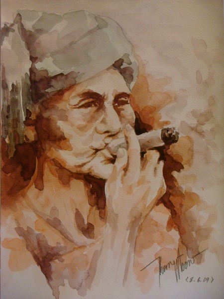 Burmese Woman with Cigar
