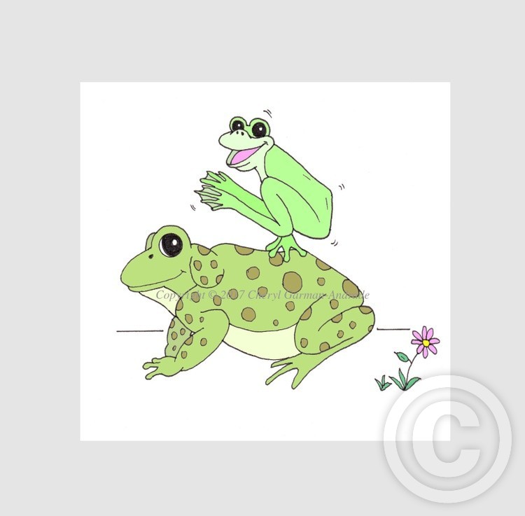 Whimsical Leap Frog & Toad Illustration