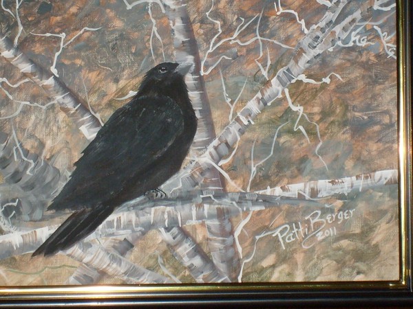 Crow Among the Birches