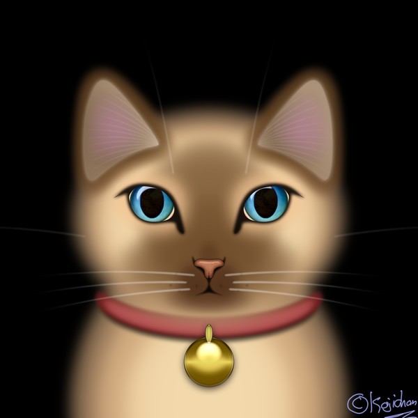 Digital Felt Painting - Siamese Cat