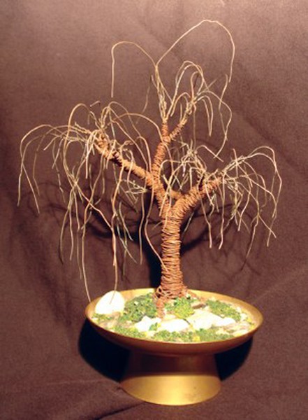 RUSTED OAK  No.2 - Mini Wire Tree Sculpture