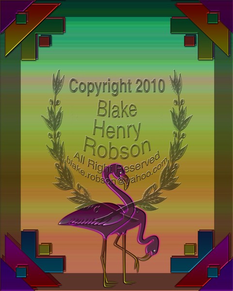 Flamingo art tropical deco border art