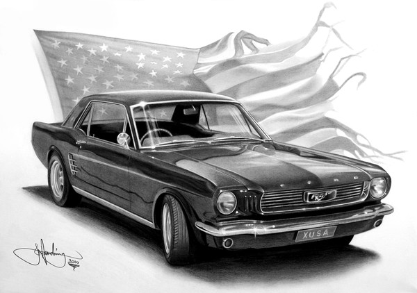 1966 mustang drawing