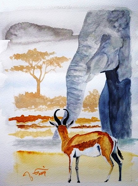 Elephant and Springbok II