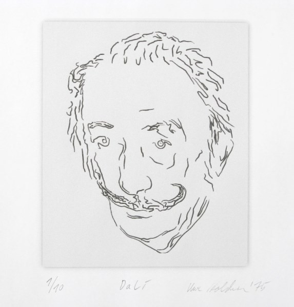Dali Paris 1973 portrait etching