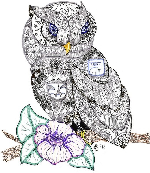 Mayan Owl drawing