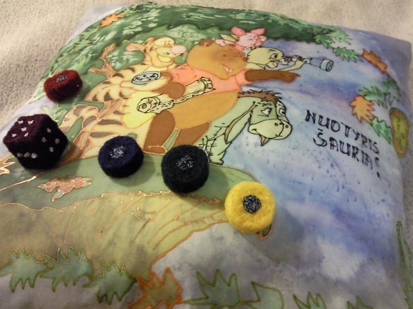 Hand painted Silk Pillow case-gameboard for family
