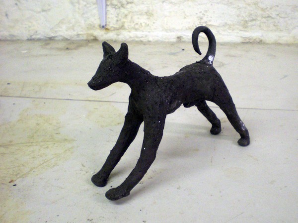 Sight Hound in Black Stoneware