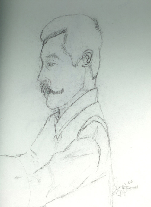 Drawing-Handle Bar Mustache