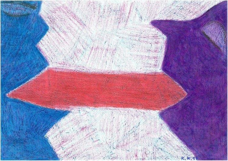 Kissing in the World of Fantasy, outsider artwork, fantasy story. for sale