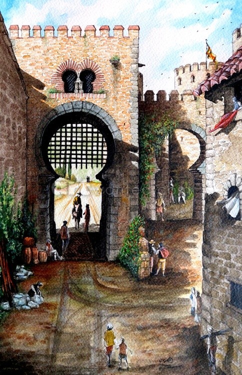 Inside the gate of Puerta de Malaga c16th century