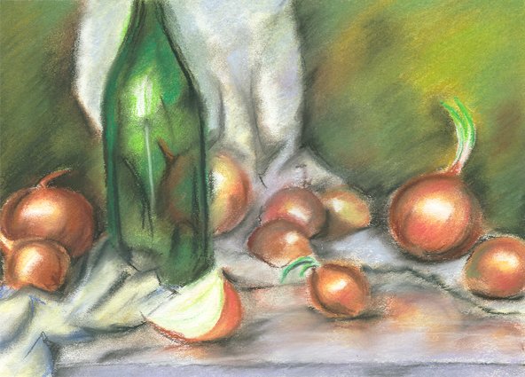Onions on a table