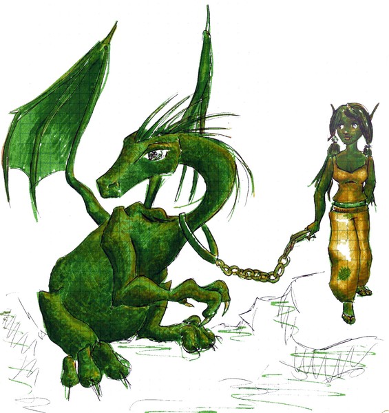 Dragon and elf