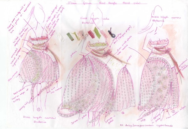 Bridal design, design roughs