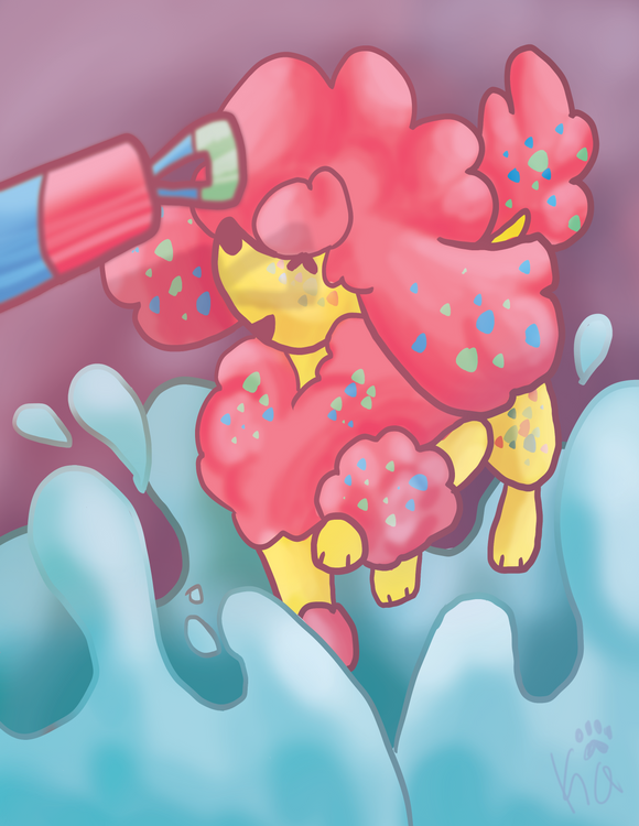 Neon Poodle Dock Print