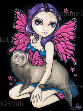 Ferret with Butterfly Wings