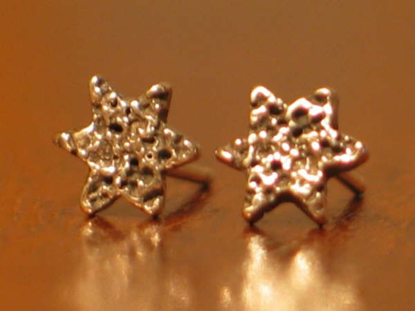 Sterling Silver Star of David Earrrings $15  cast