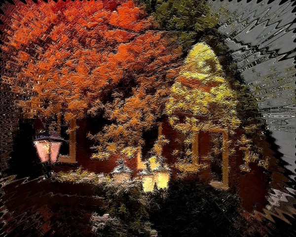 A house in the shadows.